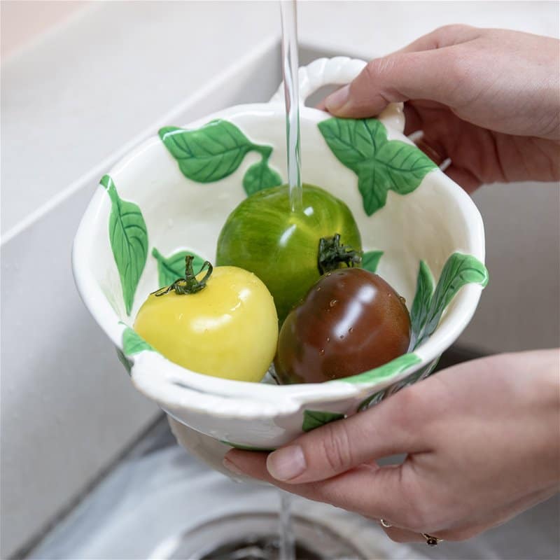 Colander with Basil print on it