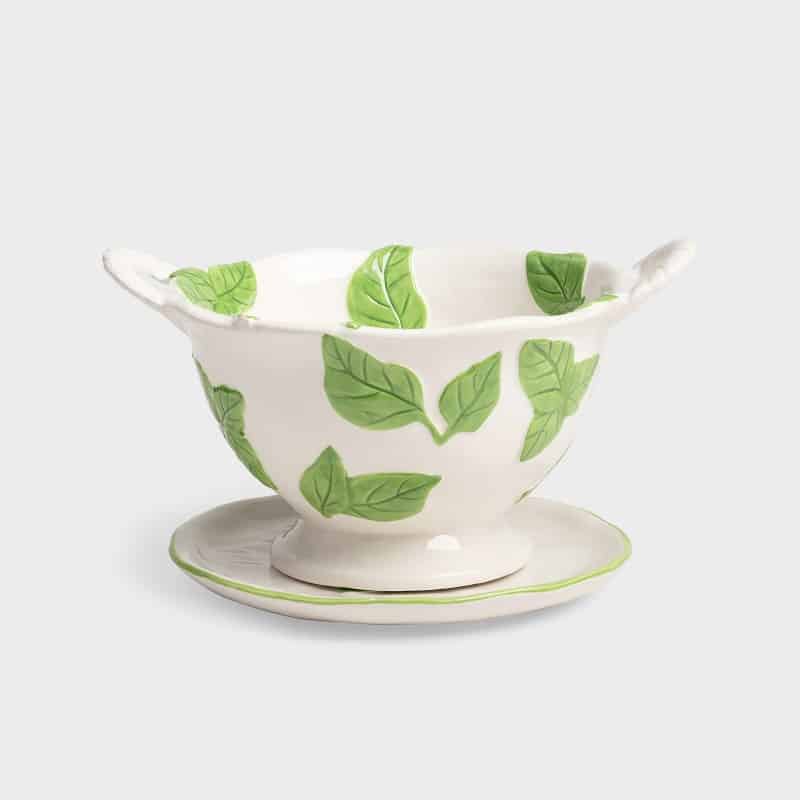 Colander with Basil print on it