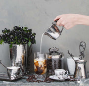 black orchid Micheal Aram coffee pot with spoon