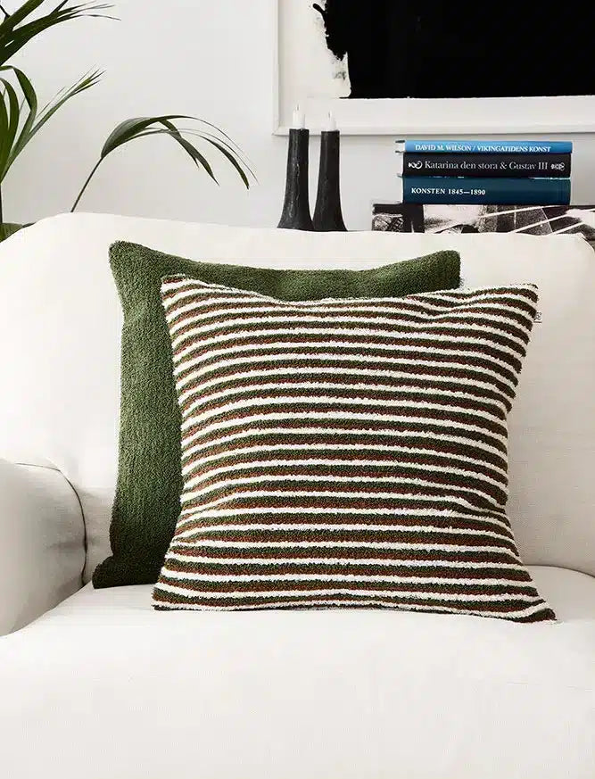 Bouclé Cushion Cover Mani - Dark Green