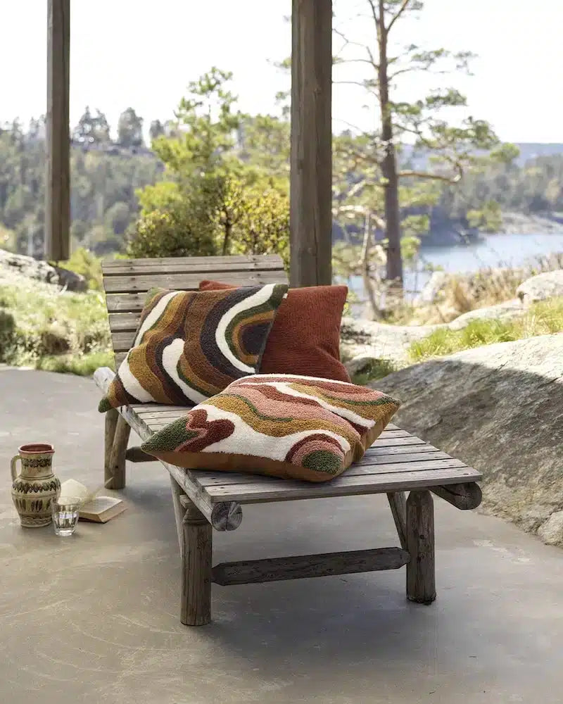 Bouclé Sagar Cushion Cover - Cognac/Masala Yellow