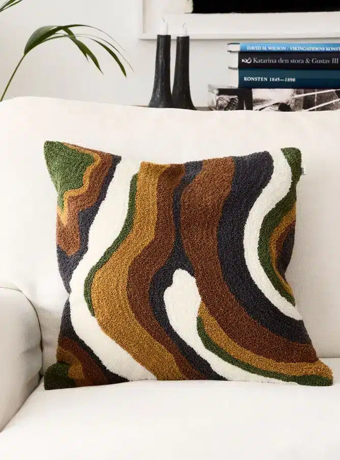 Bouclé Sagar Cushion Cover - Cognac/Masala Yellow