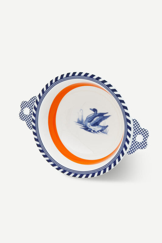 Bird Patterned Bowl - Orange