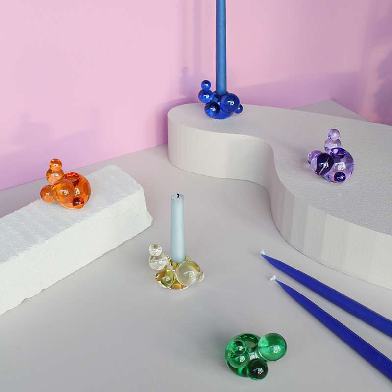 Bubble Candle Holder - Orange