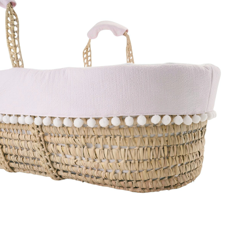 Wicker Moises + Cover pink / padded white