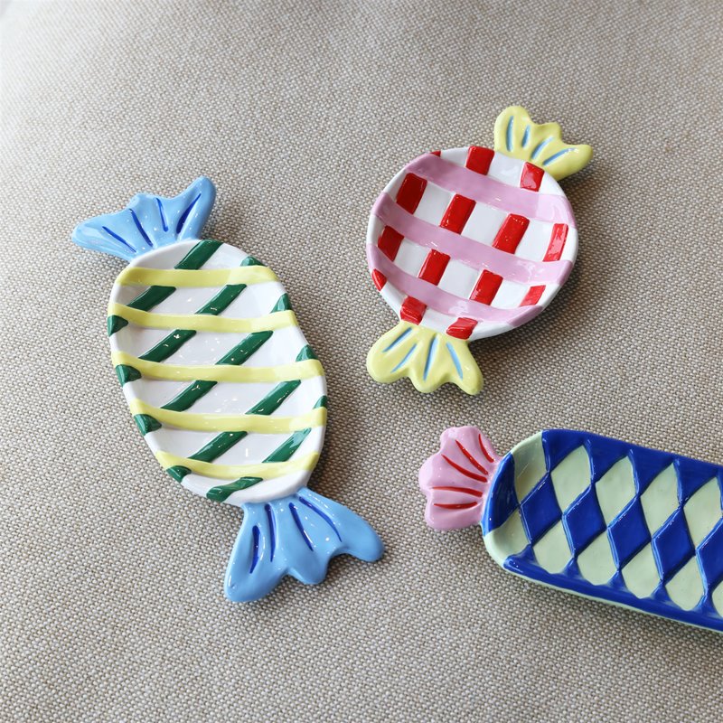 plate with candy shape