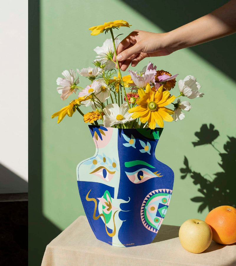 Claire Johnson Paper Vase - Blue
