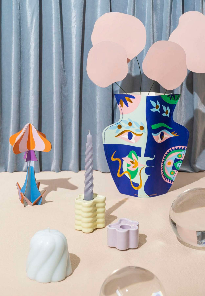 Claire Johnson Paper Vase - Blue