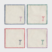 set of 4 napkins with a zigzag line