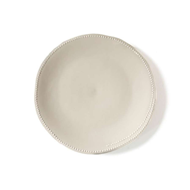 Cream Porcelain Dessert With Spotted Edge