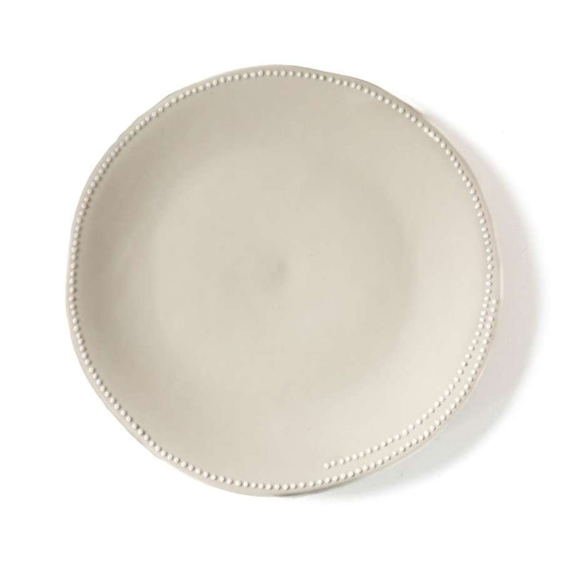 Cream Porcelain Plate With Spotted Edge