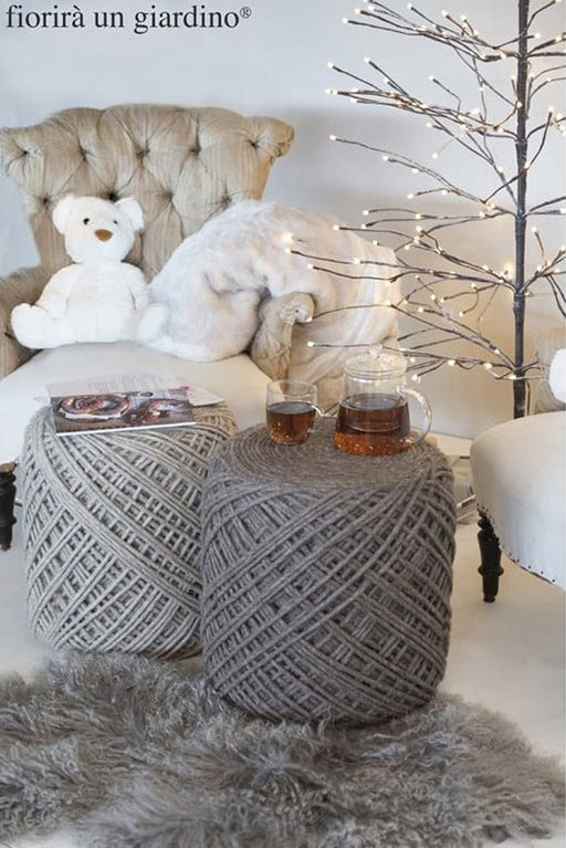 Wool Poufs with Cylindrical shape