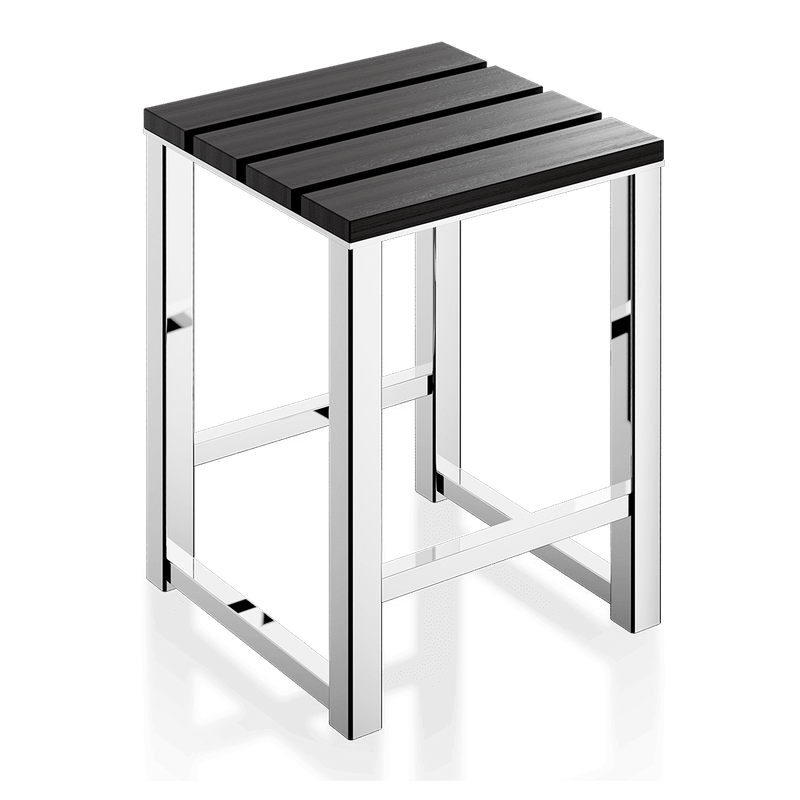 Black and chrome shower stool decor Walther