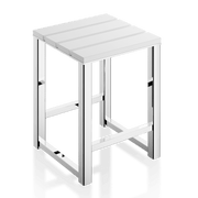 White and chrome shower stool decor Walther