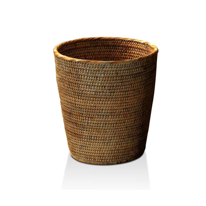 Dark Rattan Paper Bin