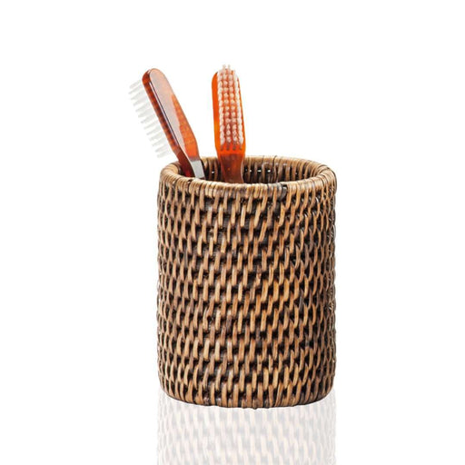 Dark Rattan Toothbrush Holder