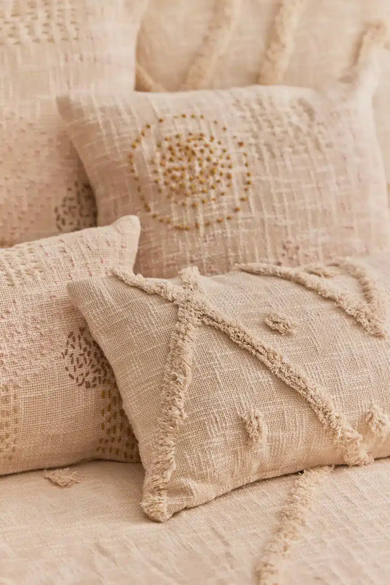 Diamond Cushion Cover - Ecru