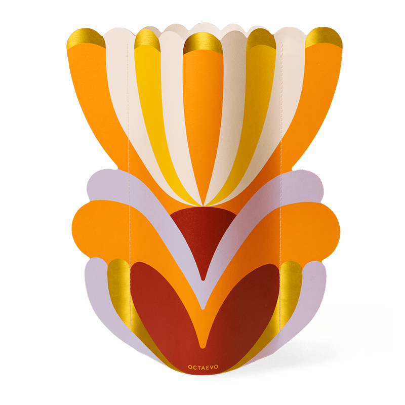 orange paper vase