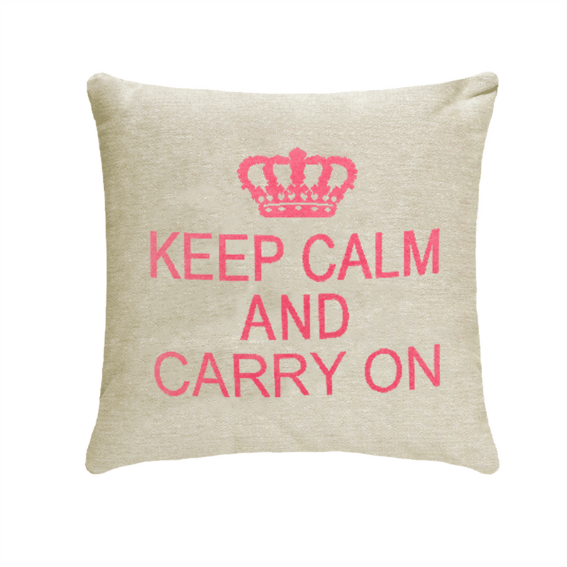 Keep Calm & Carry On - Beige & Pink