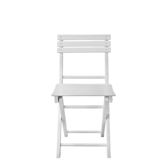 Folding White Laquered Wooden Chair