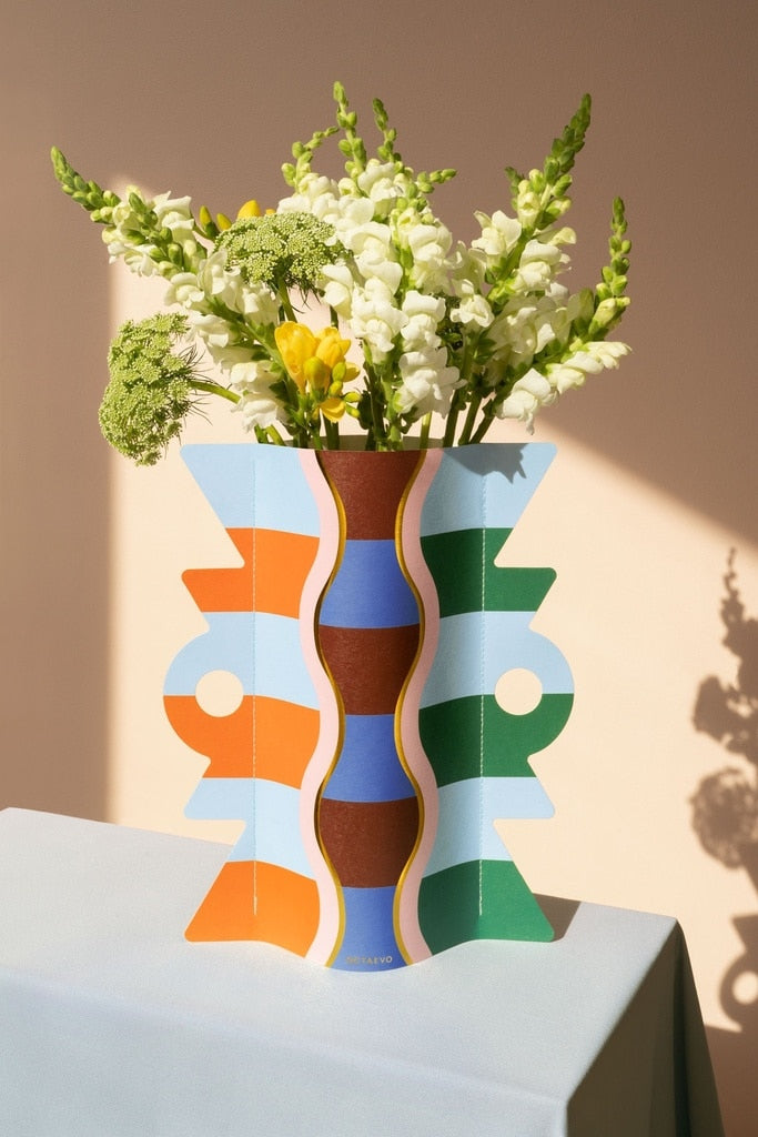 Colorful paper vase