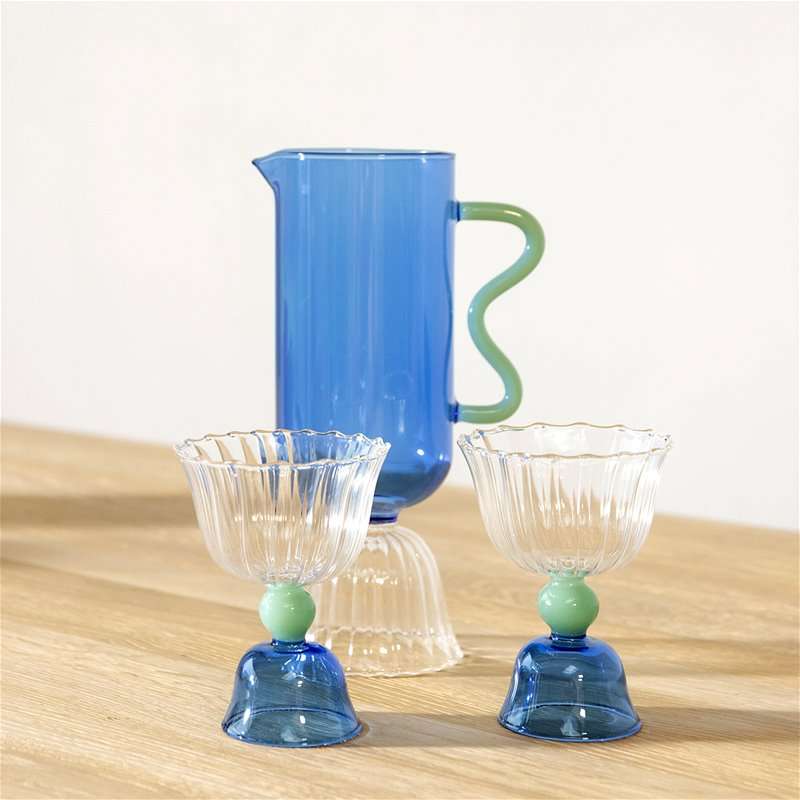 Blue Tulip Glass - Set of 2