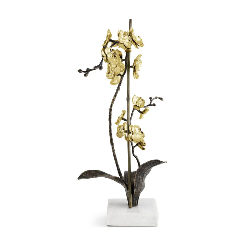Gold Orchid Stem Sculpture - Large