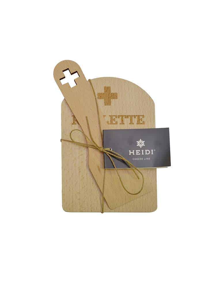 wooden raclette cheese board Heidi cheese line