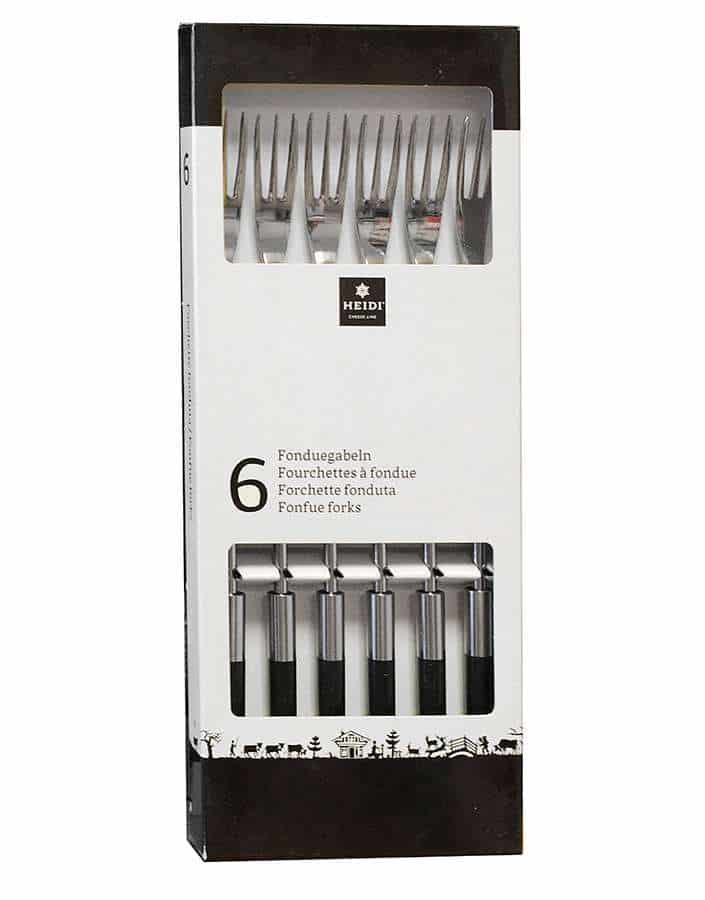 Cheese fondue forks with design black