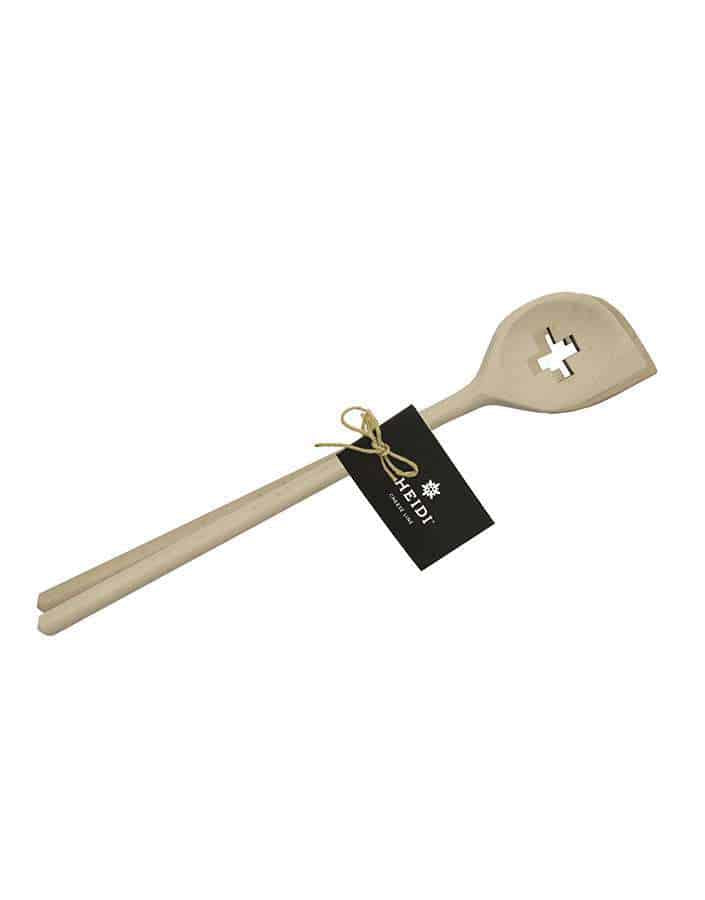 Wood spoon Swiss cross Heidi cheese line