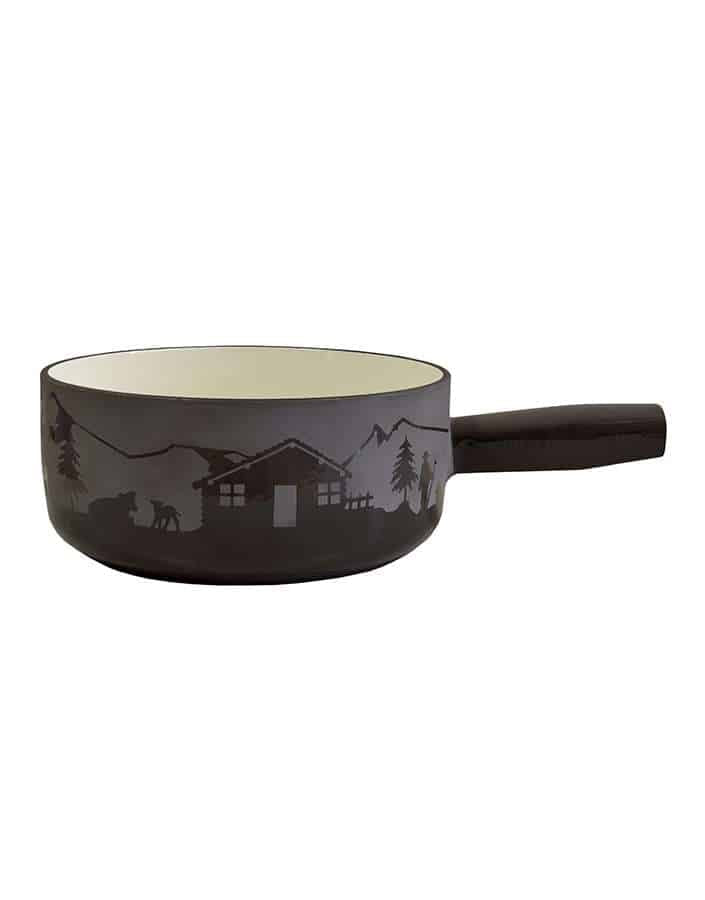 cheese fondue pot with design Heidi cheese line