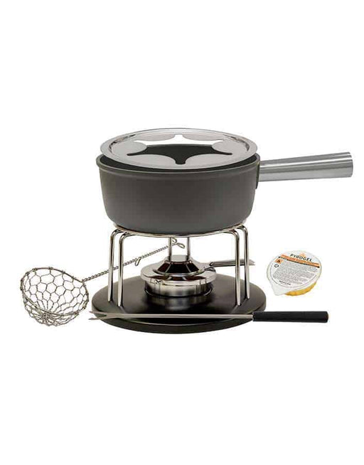 fondue set in black Heidi cheese line
