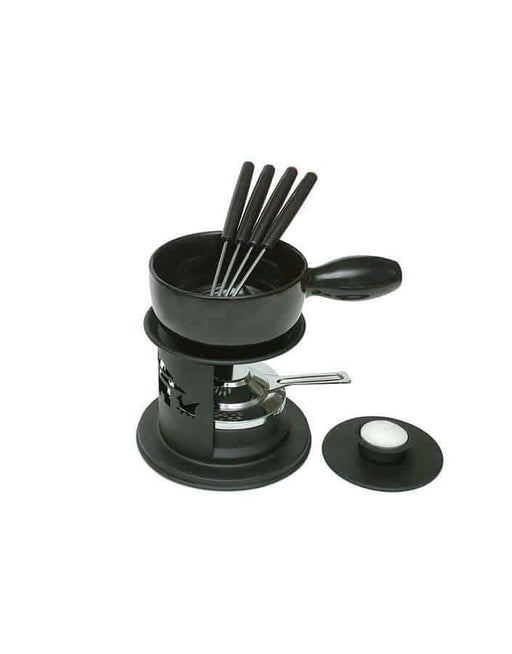 black chocolate fondue pot Heidi cheese line