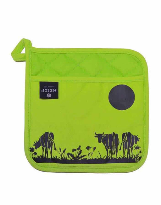 green and black pot holder Heidi cheese line