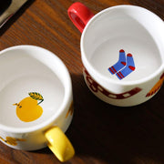 set of 4 porcelain mugs