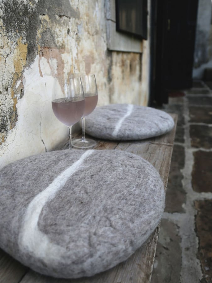 Handmade stone shaped cushion