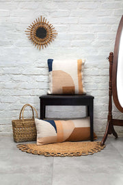 Handmade Geo Shapes Lumbar Pillow, Earth