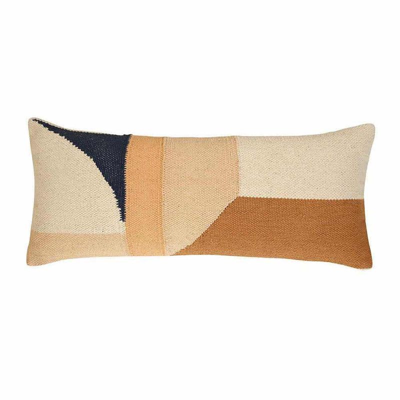 Handmade Geo Shapes Lumbar Pillow, Earth