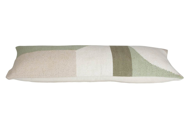 Handmade Geo Shapes Lumbar Pillow - Sage