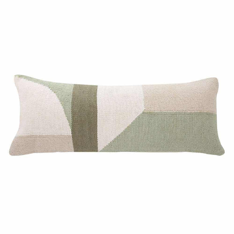 Handmade Geo Shapes Lumbar Pillow - Sage