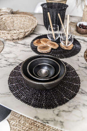 black terracotta ceramic tableware plates bazar bizar
