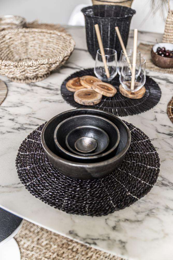 black terracotta ceramic tableware plates bazar bizar