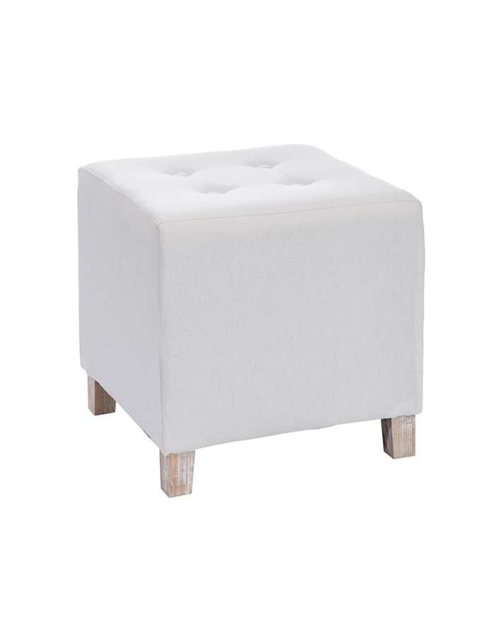 Square Pouf - White