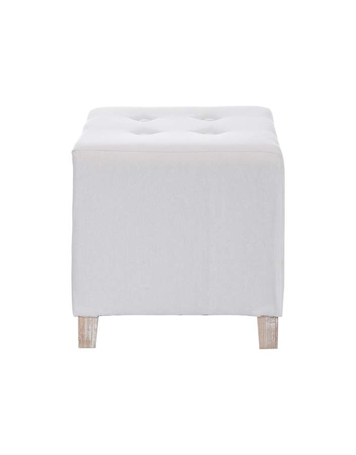 Square Pouf - White