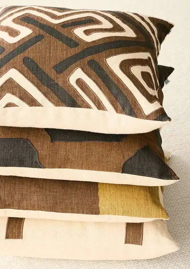 Linen Cushion Cover Gujarat - Dark Brown/Taupe