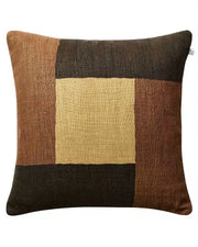 Linen Cushion Cover Halo - Dark Brown/Taupe/Khaki