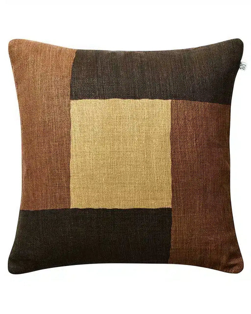 Linen Cushion Cover Halo - Dark Brown/Taupe/Khaki