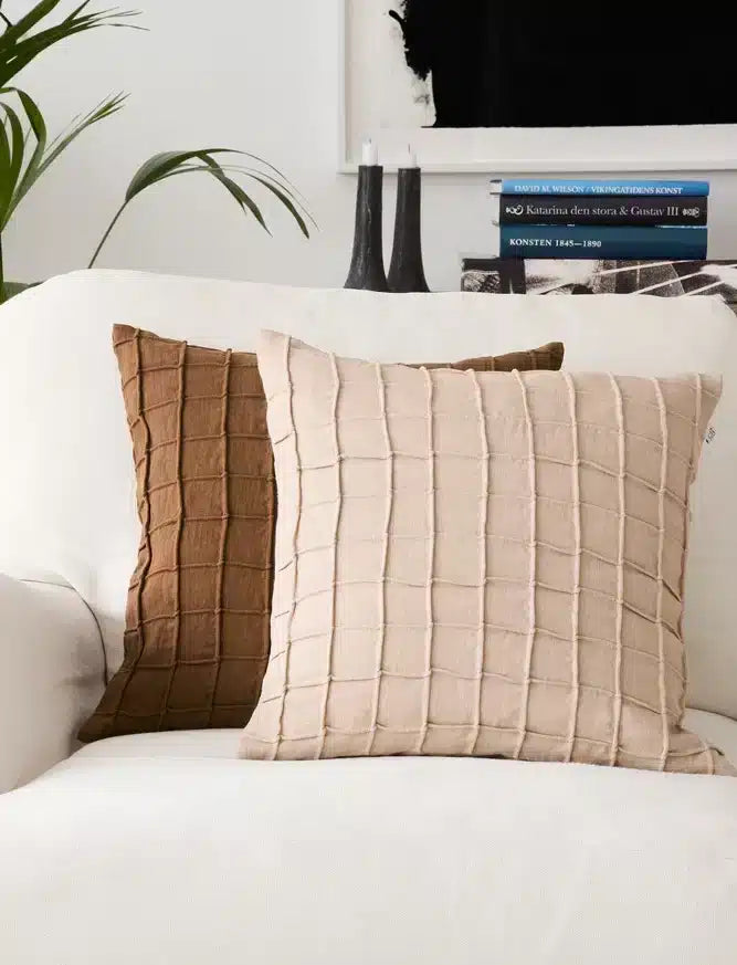 Linen Cushion Cover Jammu - Tan