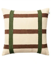 Linen Cushion Cover Kiran - Cactus Green:Taupe