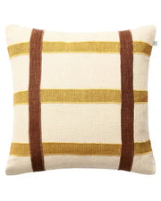 Linen Cushion Cover Kiran - Spicy Yellow:Taupe